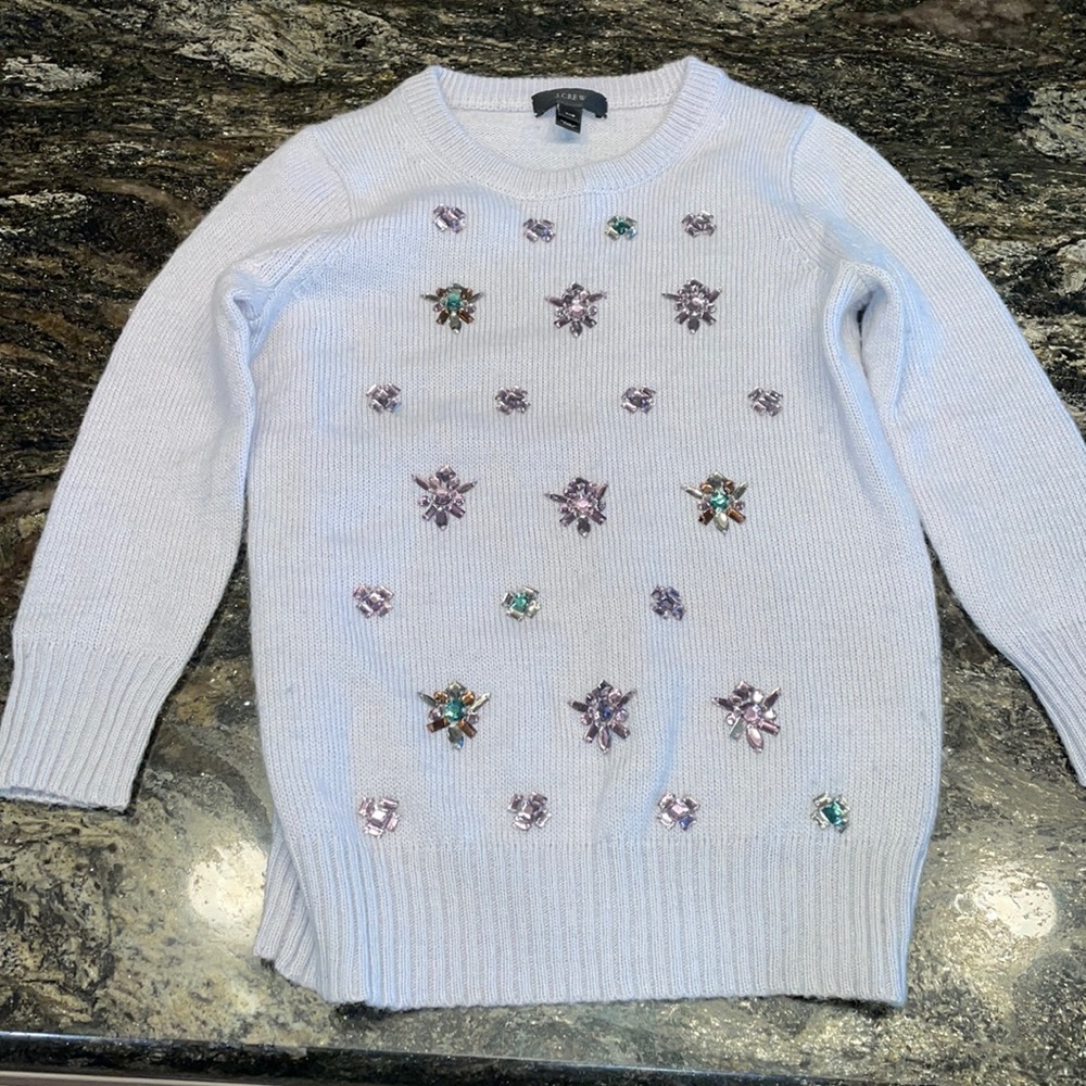 J.Crew Jeweled Sweater in Lilac XXS